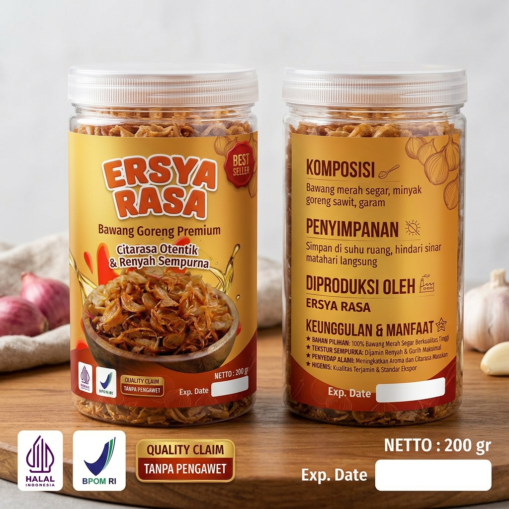 Tekstur bawang renyah